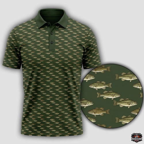 Largemouth Bass Fishing Polo Shirt Bass Fishing Clothing Gifts For Fishing Lovers