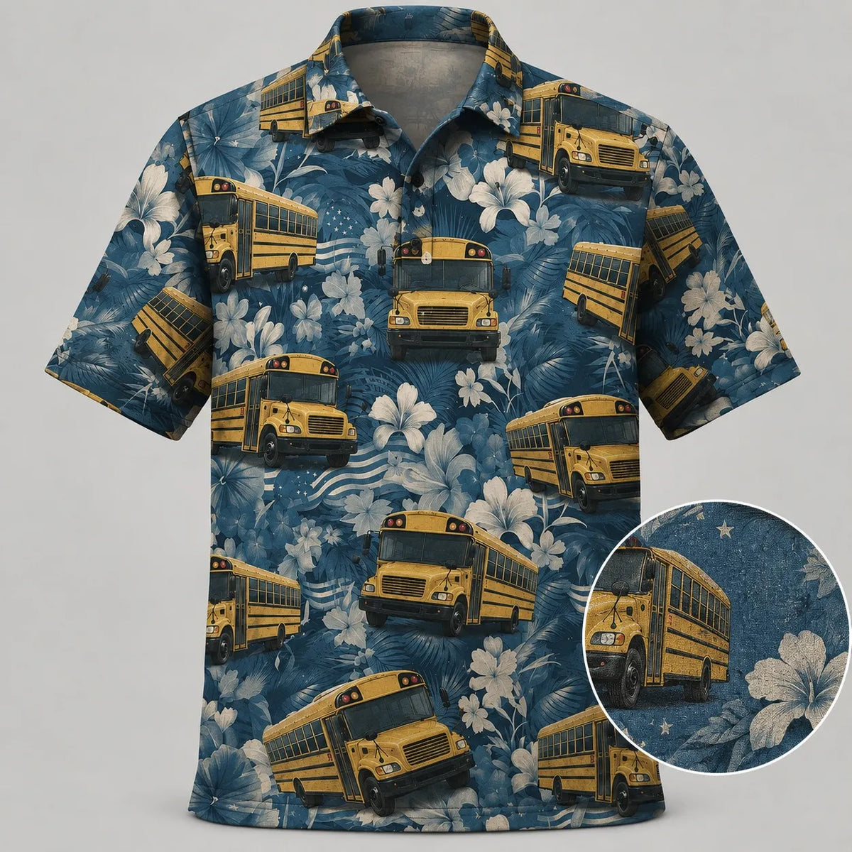 School Bus Funny Polo Shirt Men_s Casual Merchandise Gift For Brothers