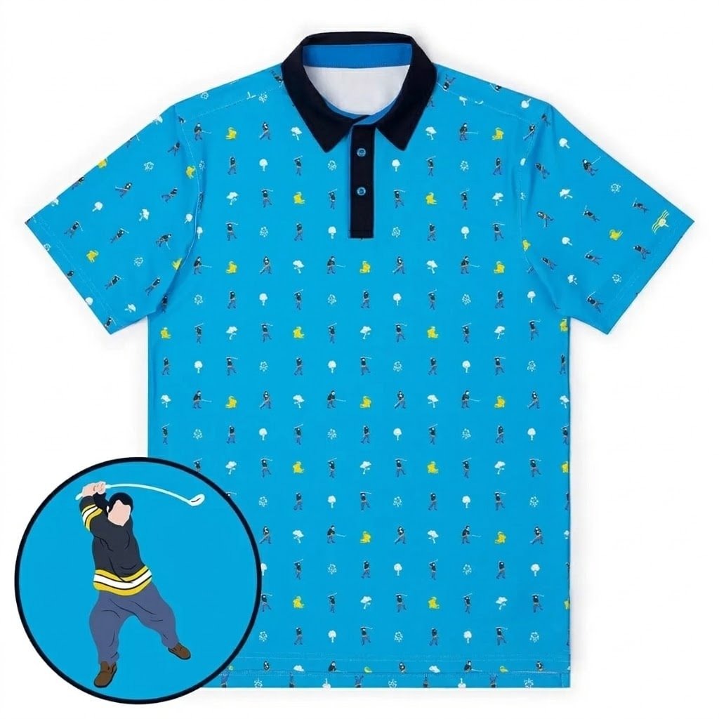Golf Swing Polo Shirt Men_s Casual Apparel Golf Tournament Gift