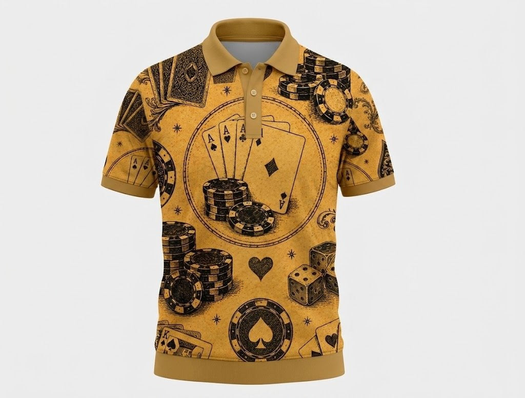 Poker Vintage Legend Polo Shirt Men_s Casual Clothing Gift For Husband