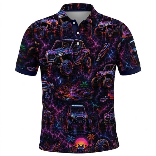 Midnight UTV Neon Polo Shirt Men_s Casual Clothing Gift For Men_